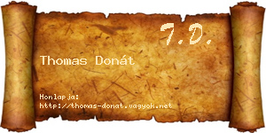Thomas Donát névjegykártya